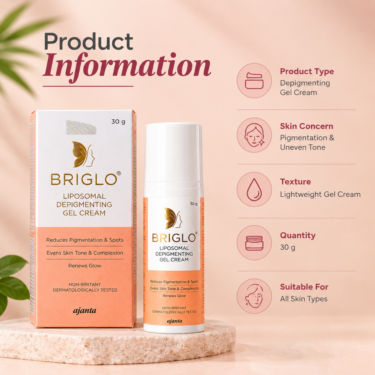 Briglo Liposomal Depigmenting Gel Cream 30g