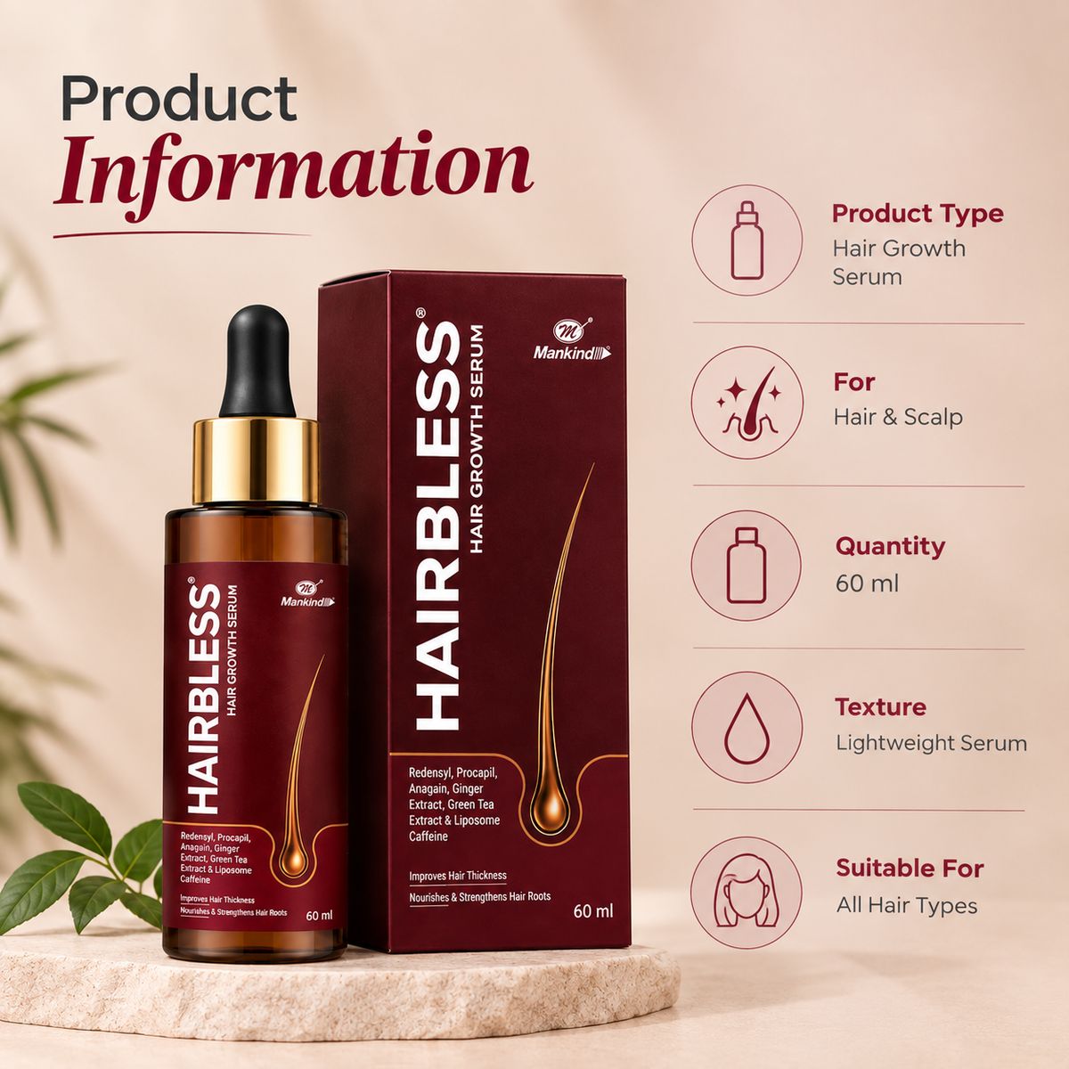 Hairbless Hair Growth Serum 60ml