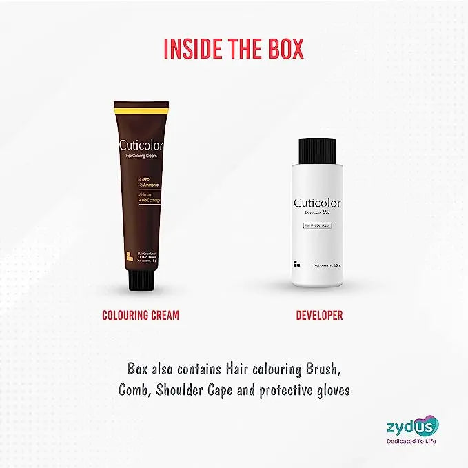 Cuticolor Hair Color Cream (Dark Brown 3.0) Skinluv.in