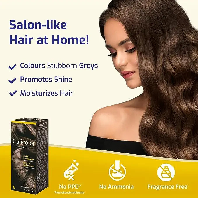 Cuticolor Hair Color Cream (Dark Brown 3.0) Skinluv.in