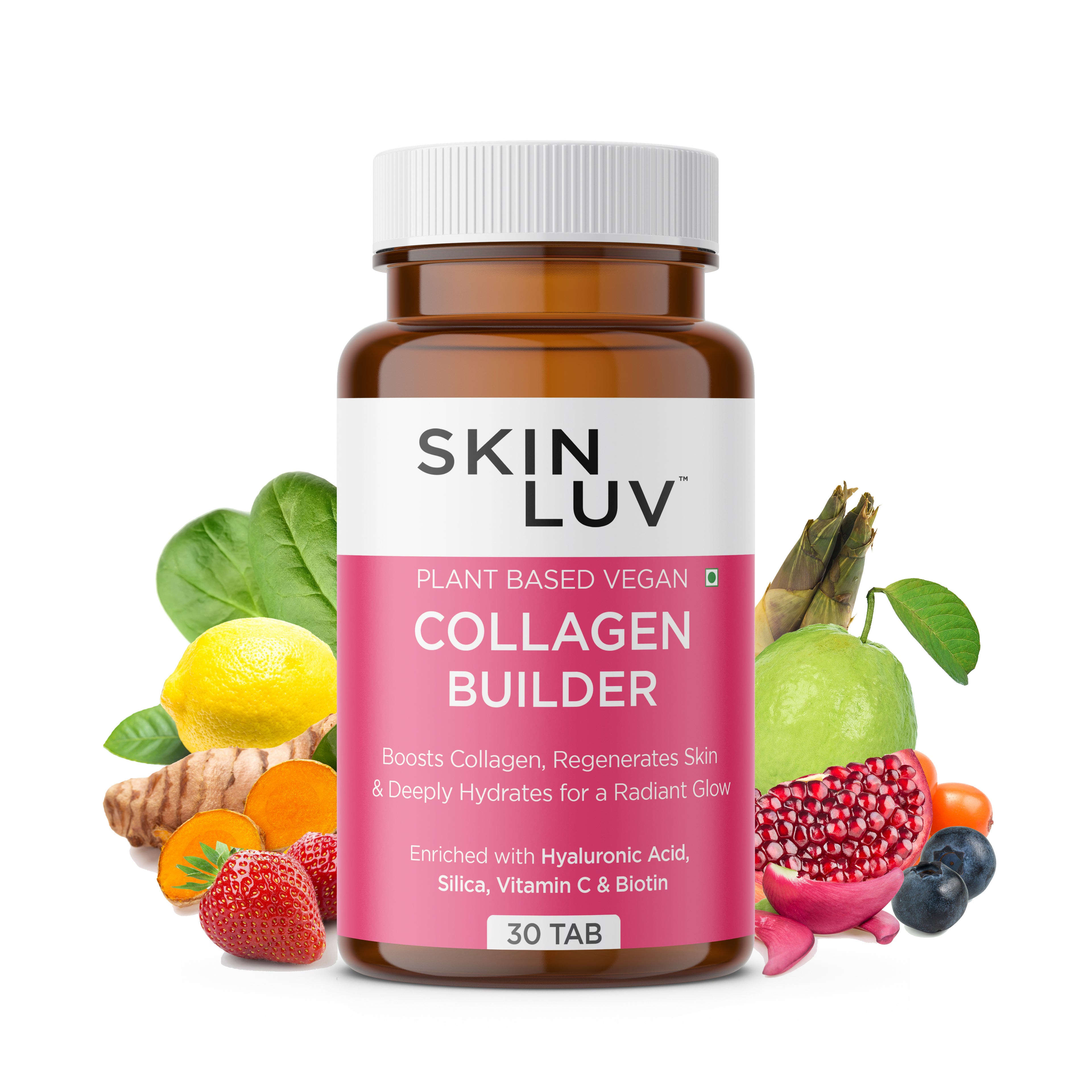 SKINLUV Plant Based Vegan Collagen Builder Sugar Free Vegetable 60 Tablet