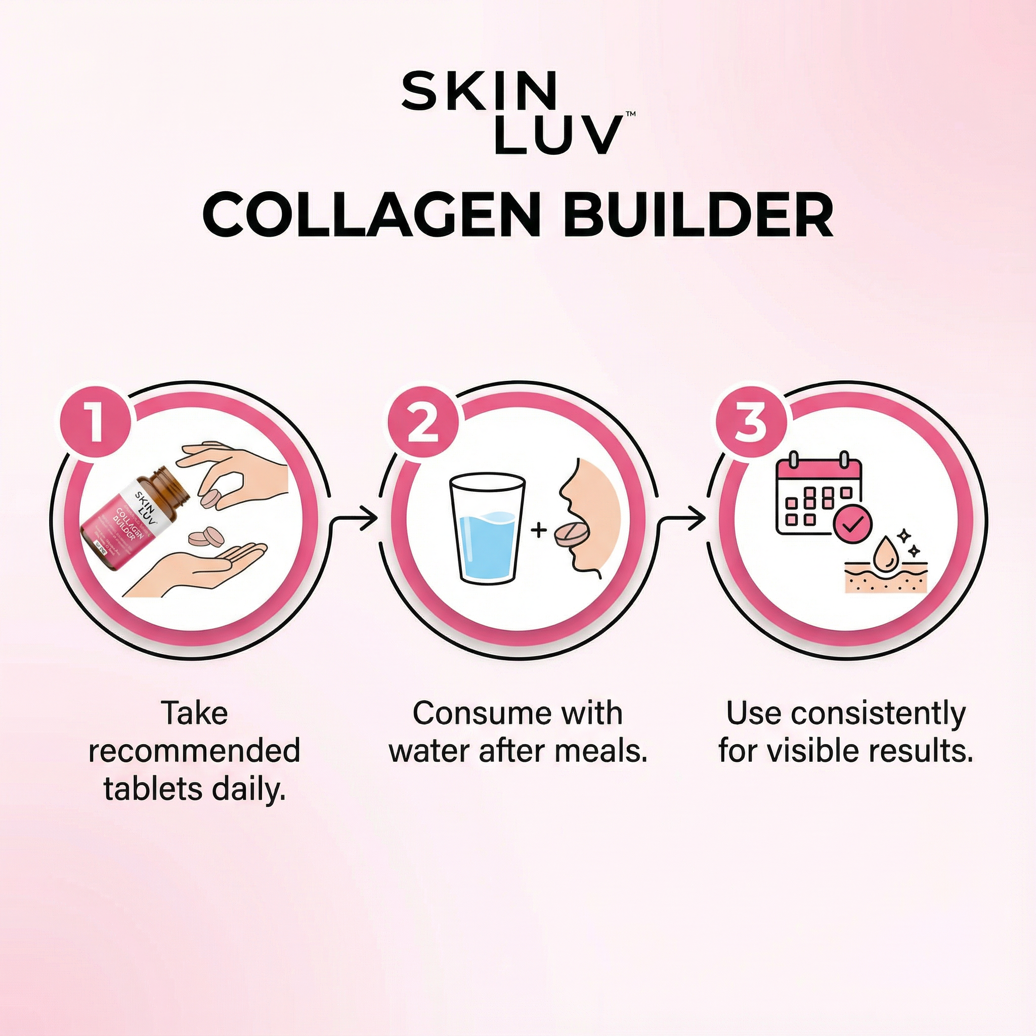 SKINLUV Plant Based Vegan Collagen Builder Sugar Free Vegetable 60 Tablet