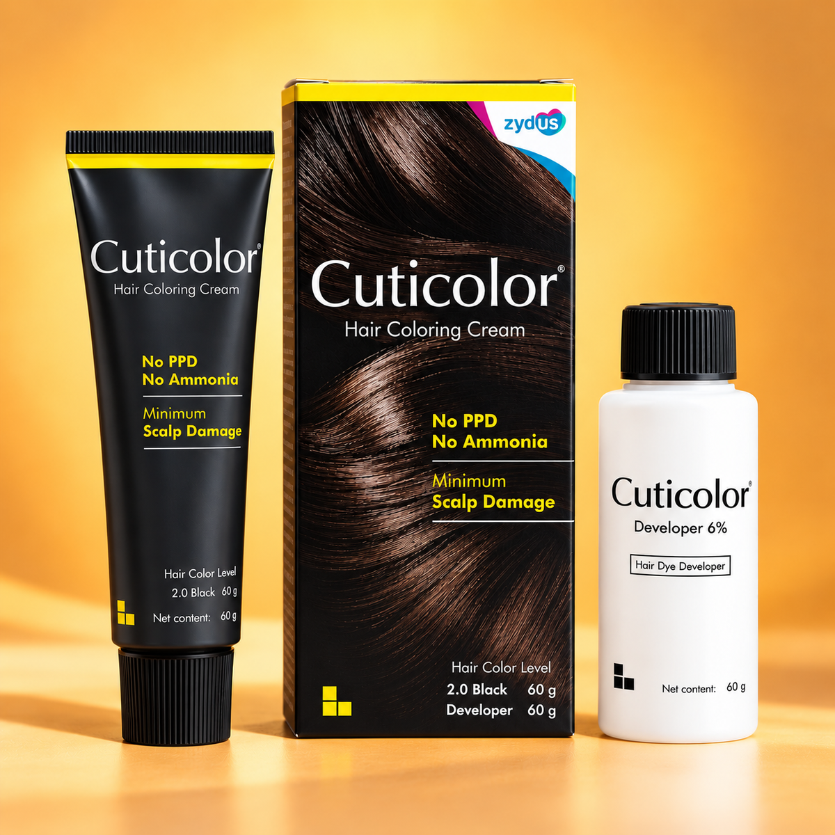 Cuticolor Hair Color Cream (Black 2.0)