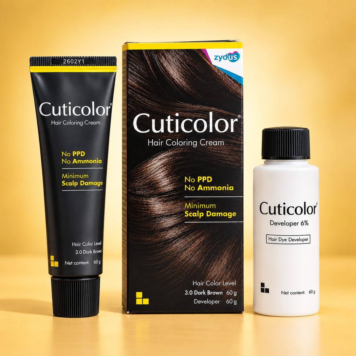Cuticolor Hair Color Cream (Dark Brown 3.0)