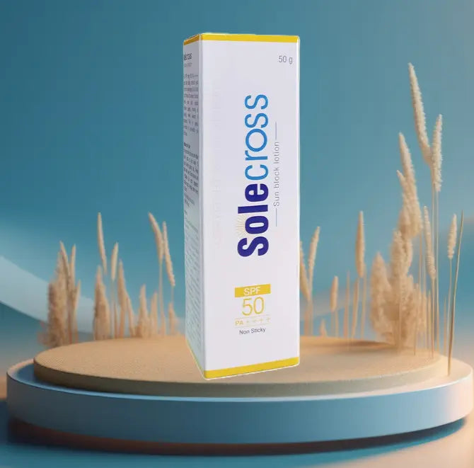 SOLECROSS Sun Block Sunscreen Lotion SPF 50 PA++++ Non Sticky (50gm) Skinluv.in