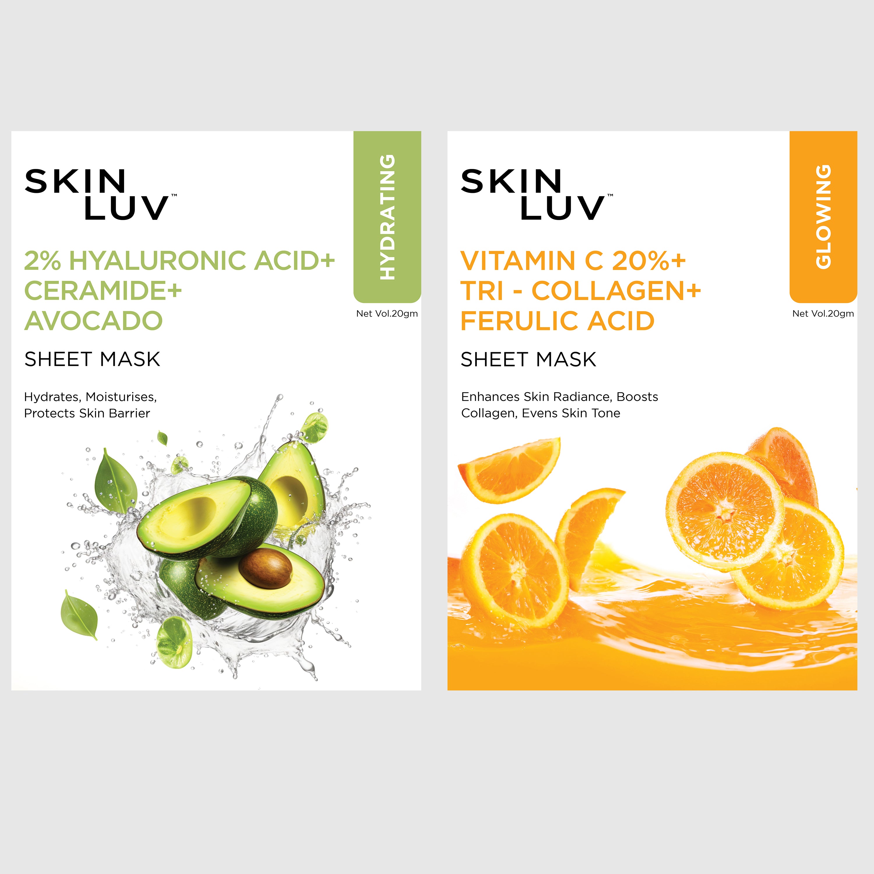 Skinluv Vitamin C + Avocado Sheet Mask (Pack of 2)
