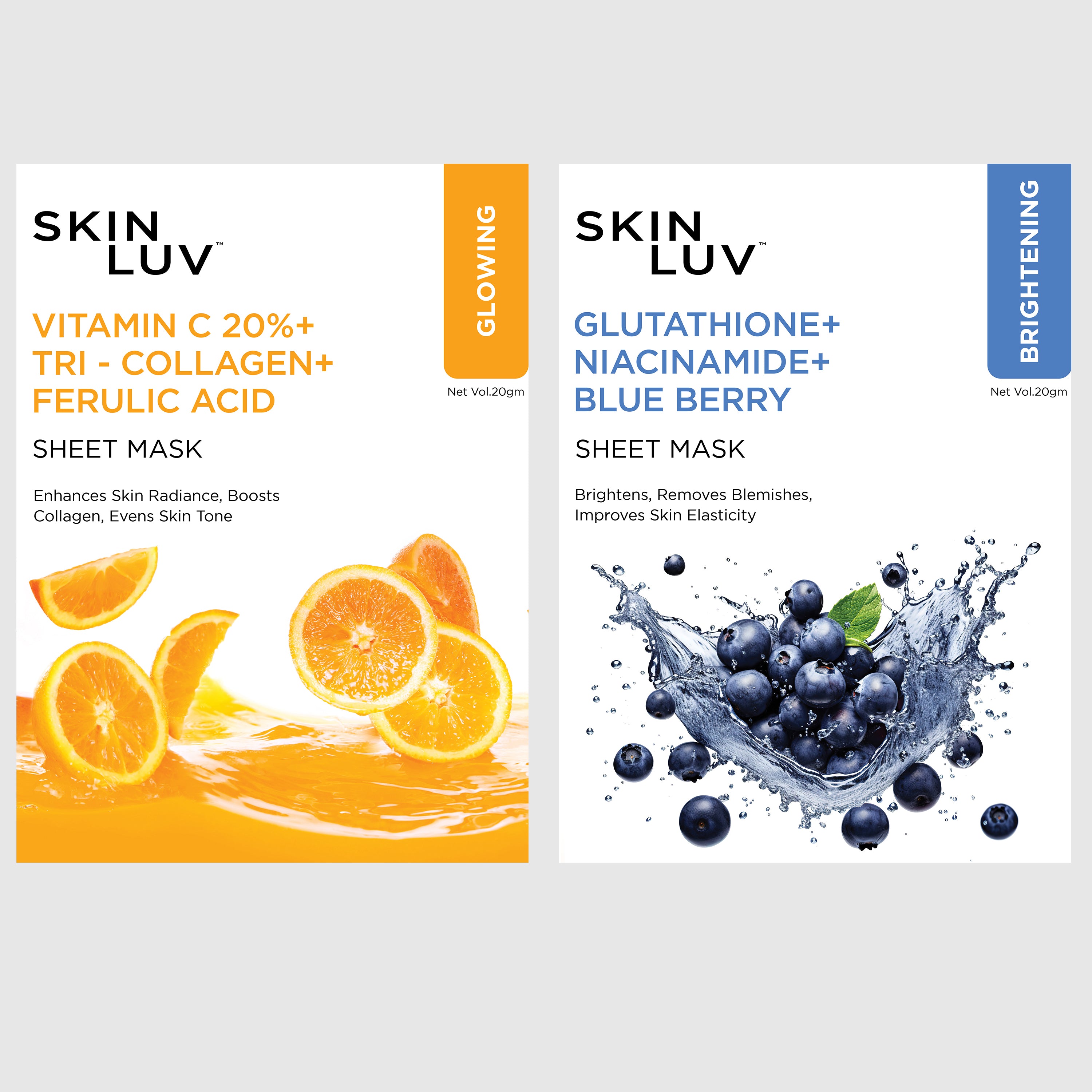 Skinluv Vitamin C+ Blueberry Sheet Mask (Pack of 2)