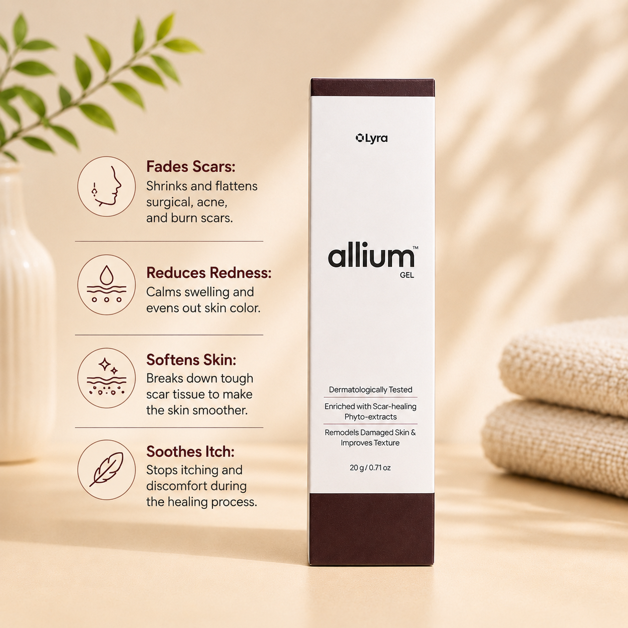 reduces redness-fades scar-soothes itch