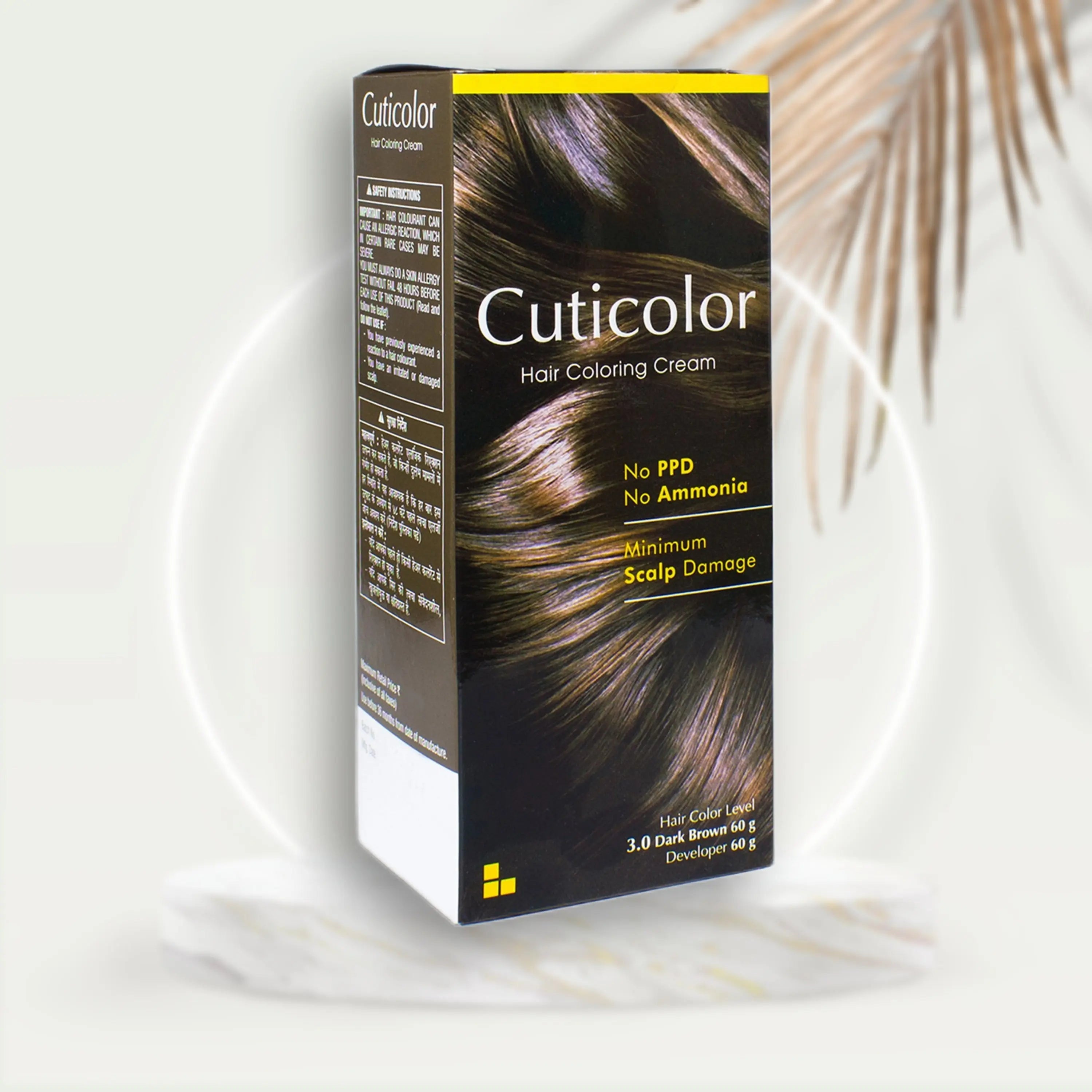 Cuticolor Hair Color Cream (Dark Brown 3.0) Skinluv.in
