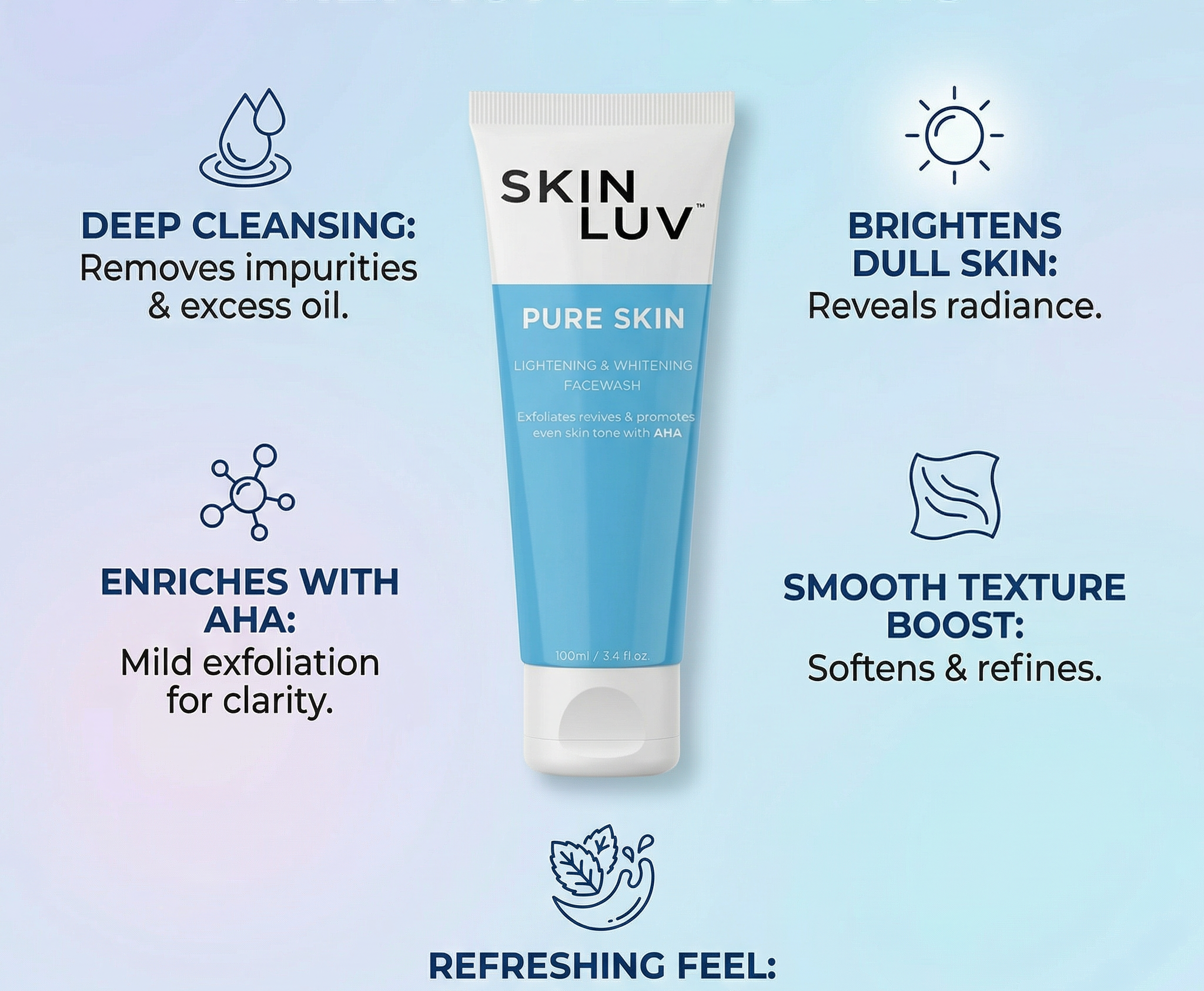 SKINLUV Pure Skin Lightning & Whitening Facewash 100ml