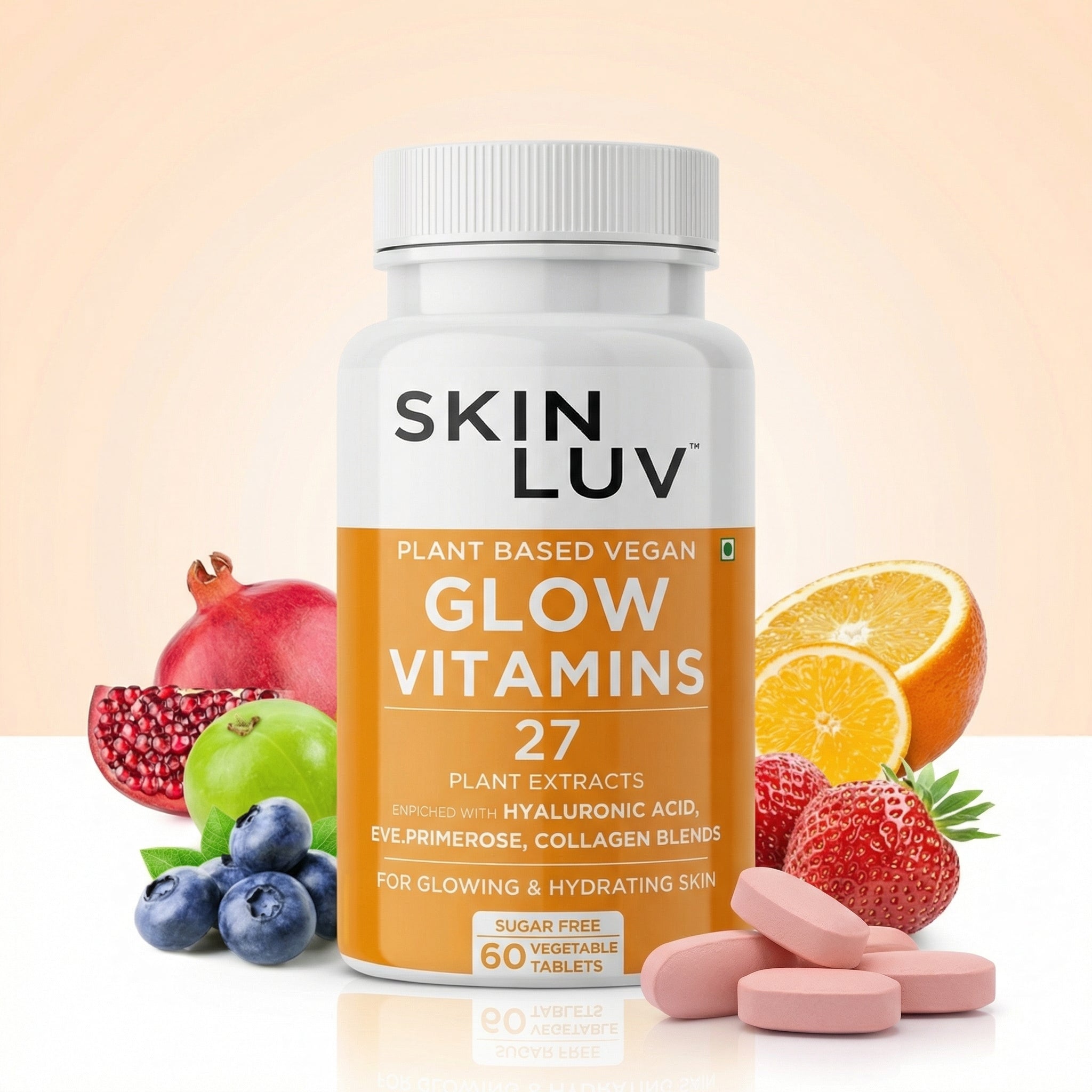 SKINLUV Plant Based Vegan Glow Vitamins Vegetable 60 Tablet