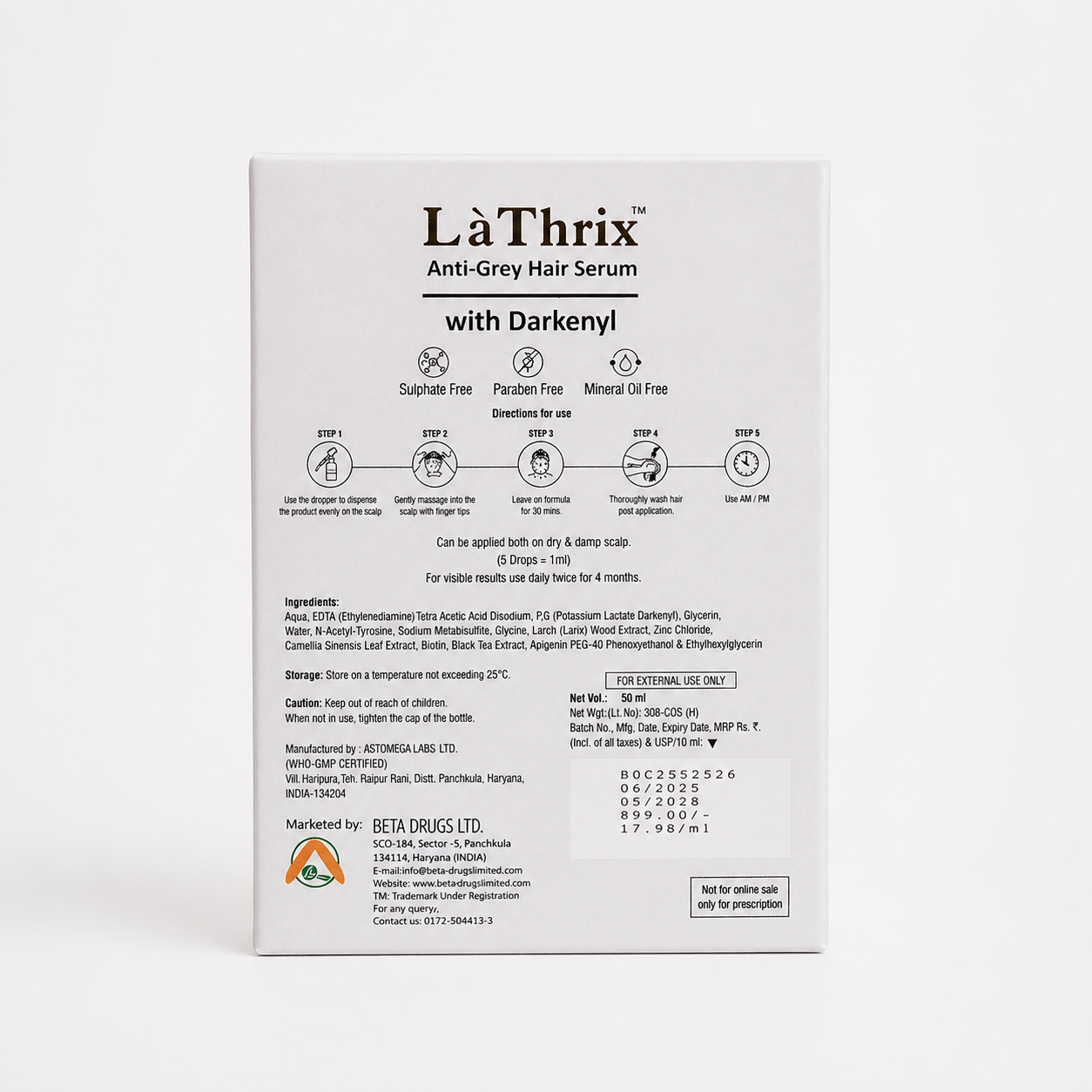LaThrix Anti-Grey Hair Serum with Darkenyl 50ml