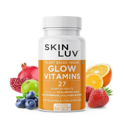 SKINLUV Plant Based Vegan Glow Vitamins Vegetable 60 Tablet +  + FREEBIE worth 299/-