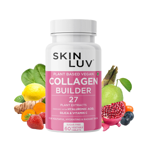 SKINLUV Plant Based Vegan Collagen Builder Sugar Free Vegetable 60 Tablet Skinluv.in