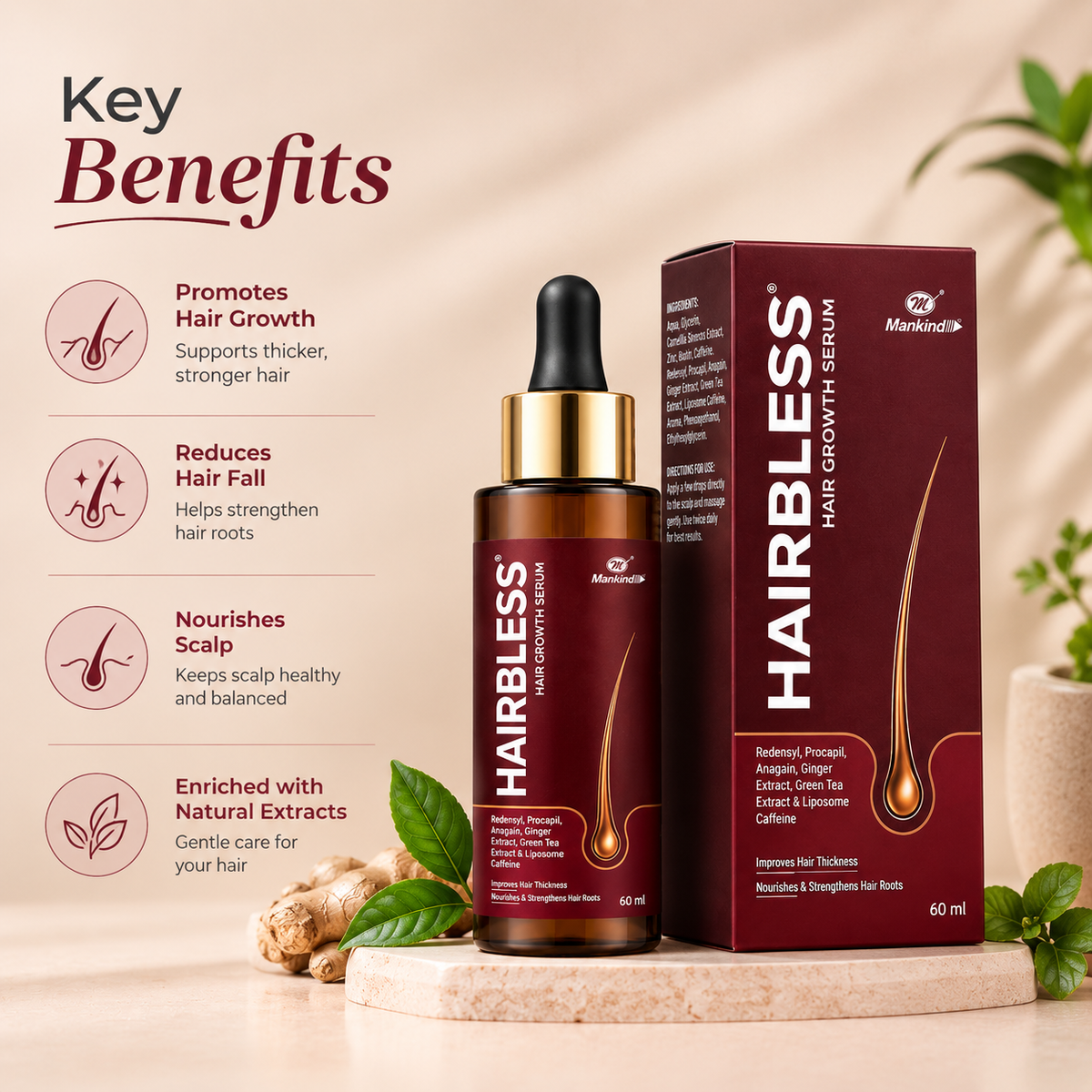 Hairbless Hair Growth Serum 60ml