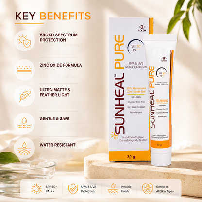 Sunheal Pure Zinc Oxide Sunscreen Gel SPF 50+ PA+++ (30g)
