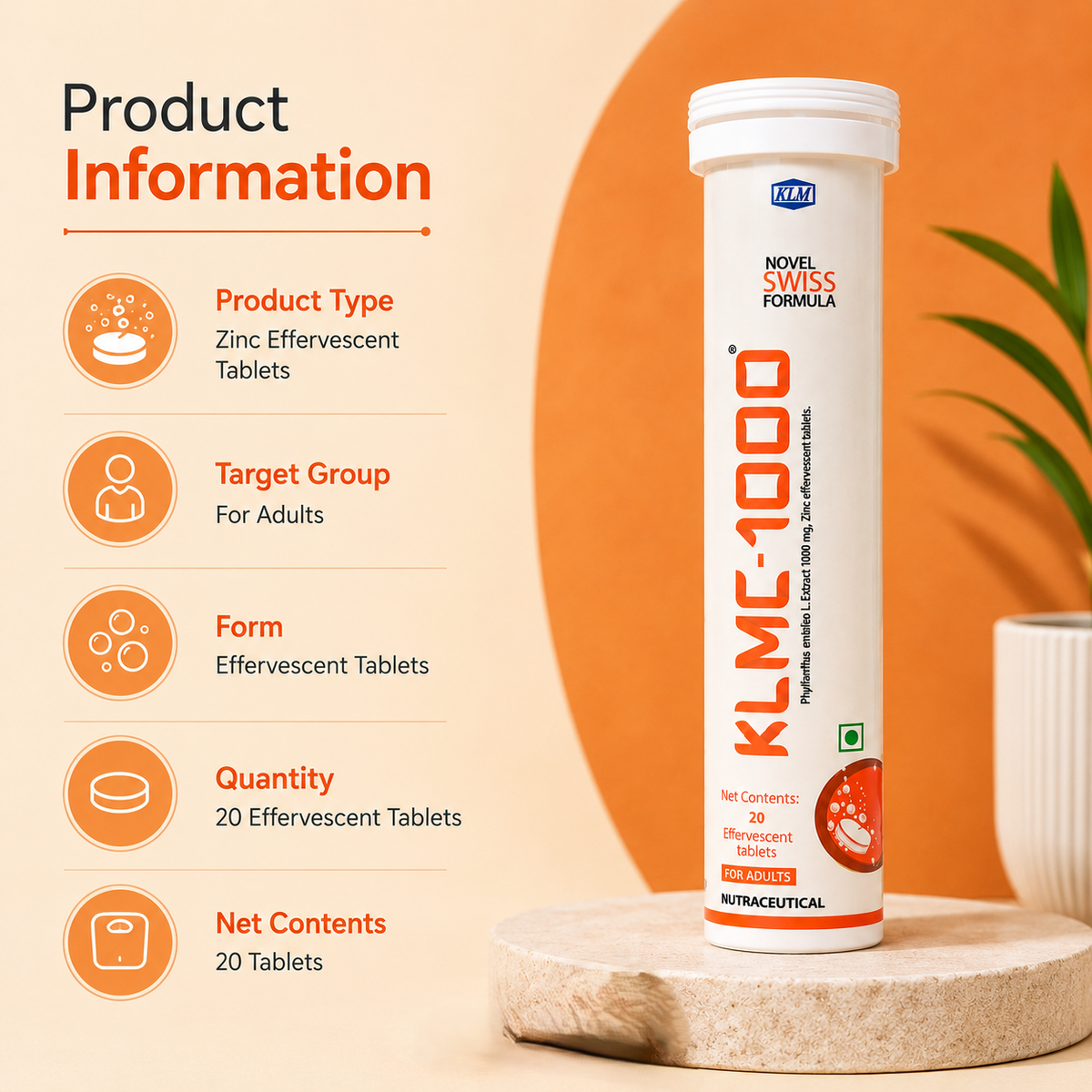 KLMC-1000 Effervescent Tablet (20 Tab)