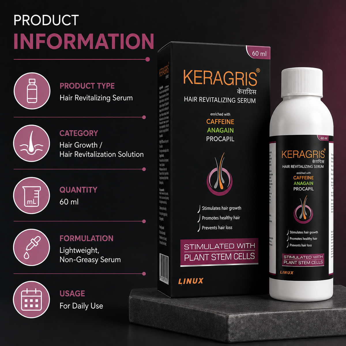 Keragris Hair Revitalizing Serum (60ml)