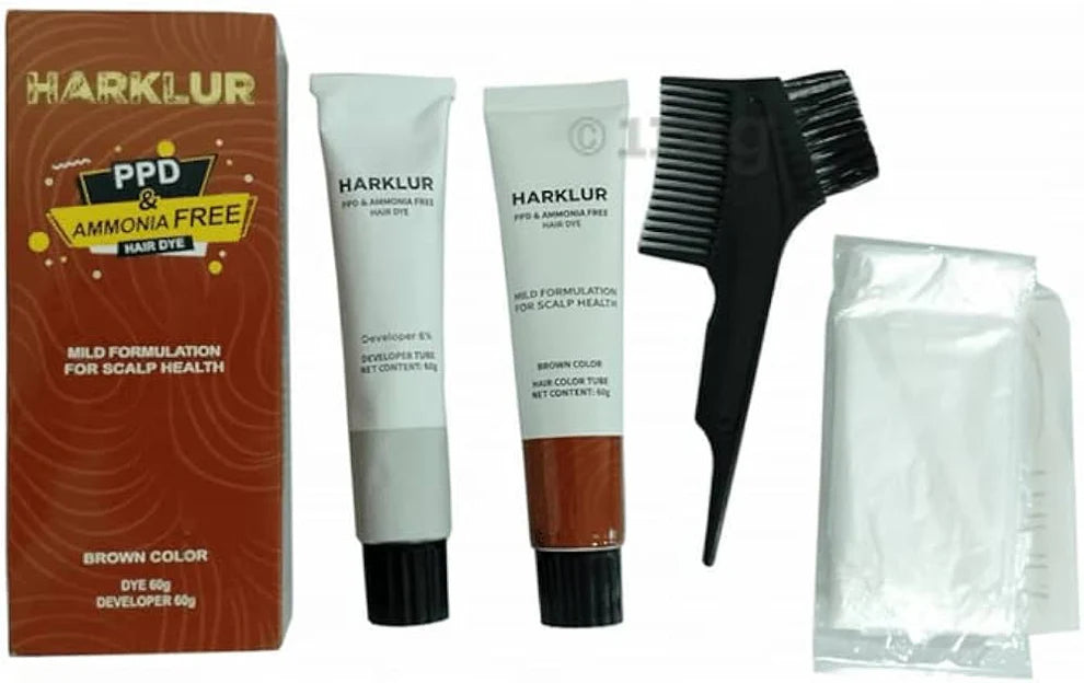 Harklur Hair Color Cream With No PPD And Ammonia | Brown Hair Dye - Brown Color Skinluv.in