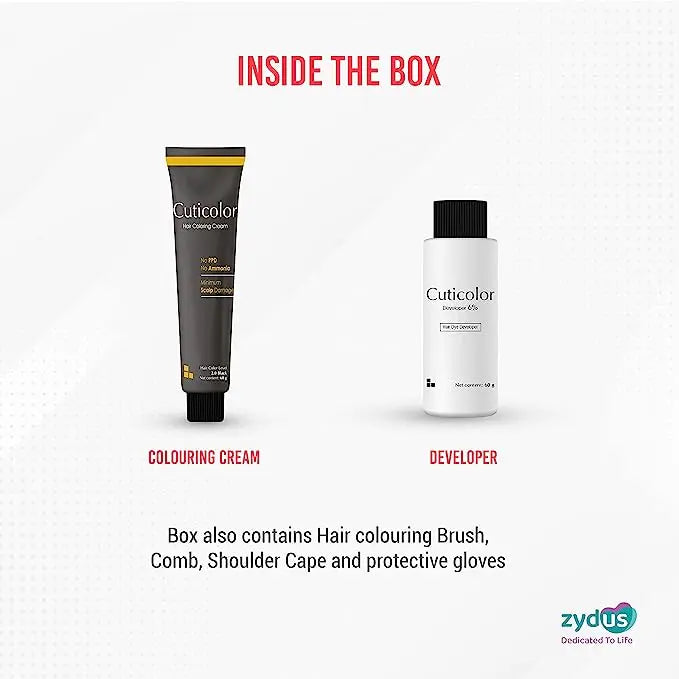 Cuticolor Hair Color Cream (Black 2.0) Skinluv.in