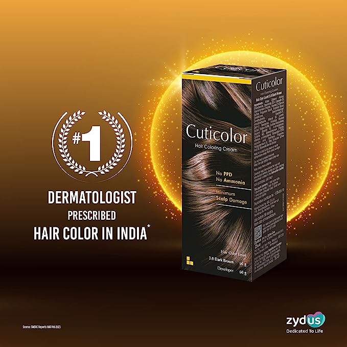Cuticolor Hair Color Cream (Dark Brown 3.0) + FREEBIE (SKINLUV Glow Boosting Korean Sheet MASK)