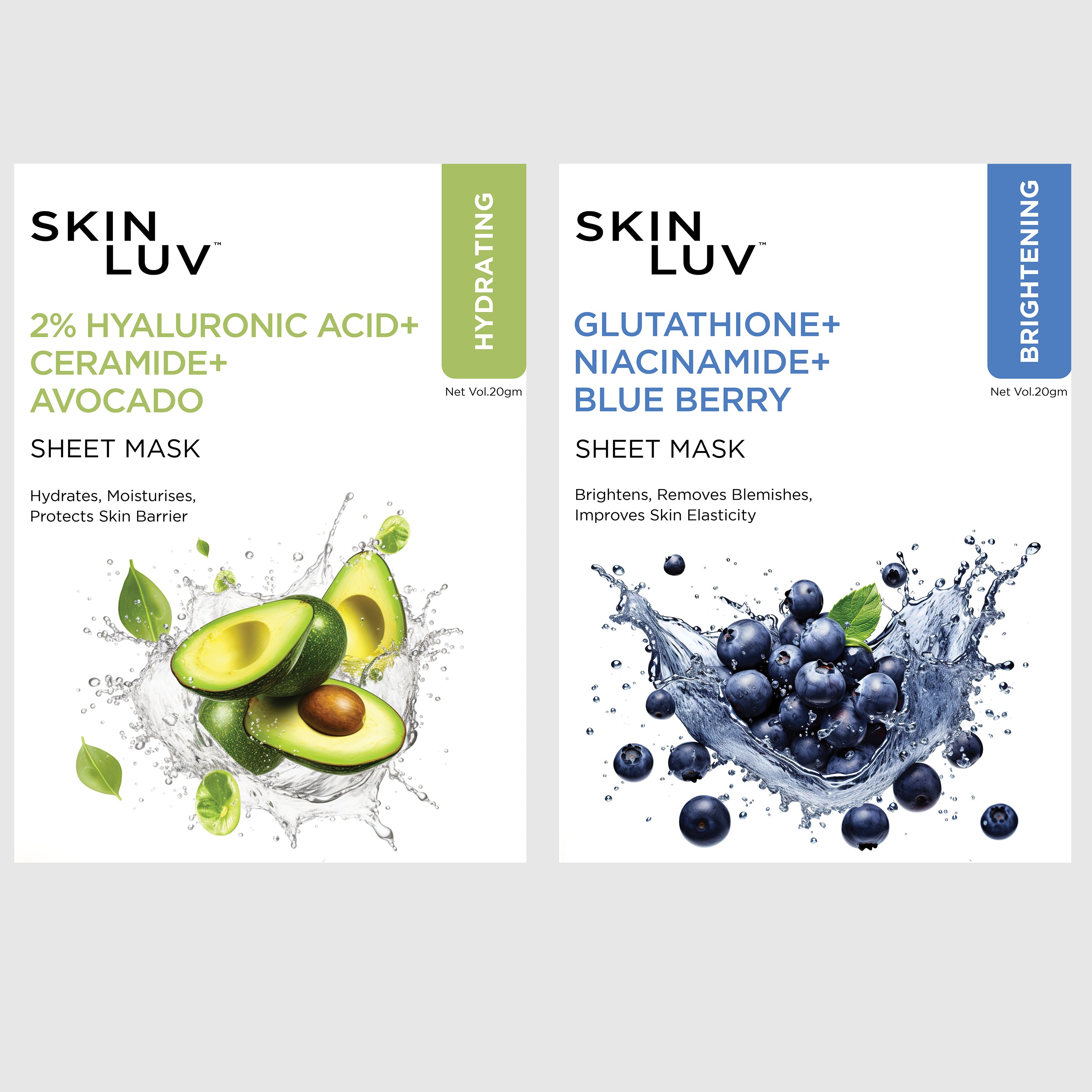 Skinluv Avocado+ Blueberry Sheet Mask (Pack of 2)