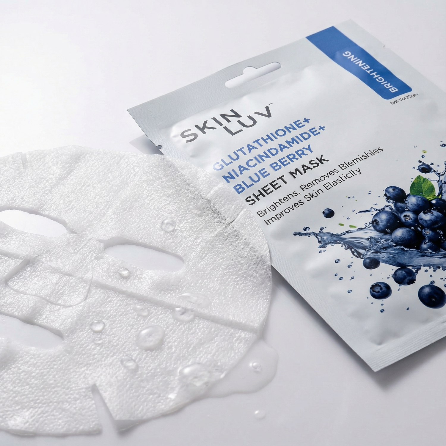 SkinLuv Blueberry + Glutathione + Niacinamide Brightening Sheet Mask