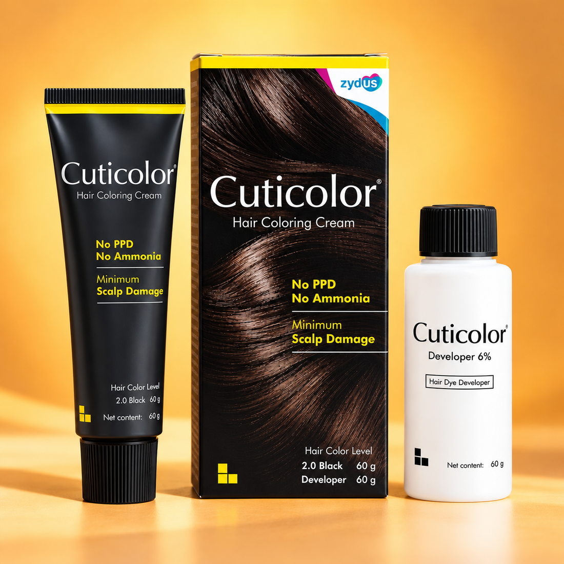 Cuticolor Hair Color Cream (Black 2.0)