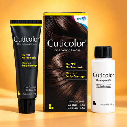 Cuticolor Hair Color Cream (Black 2.0) 
