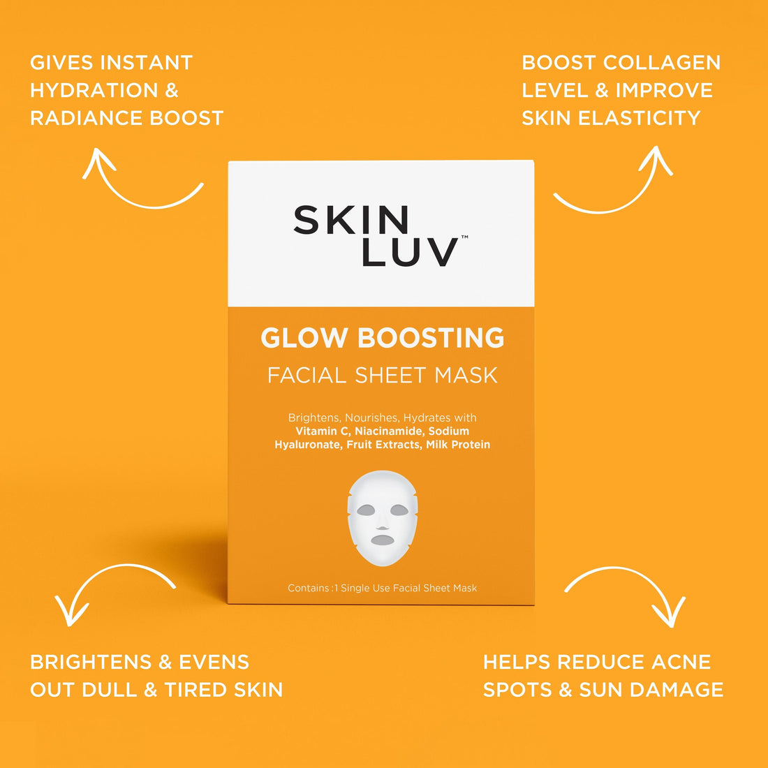 SKINLUV Glow Boosting Sheet Mask PACK OF 8
