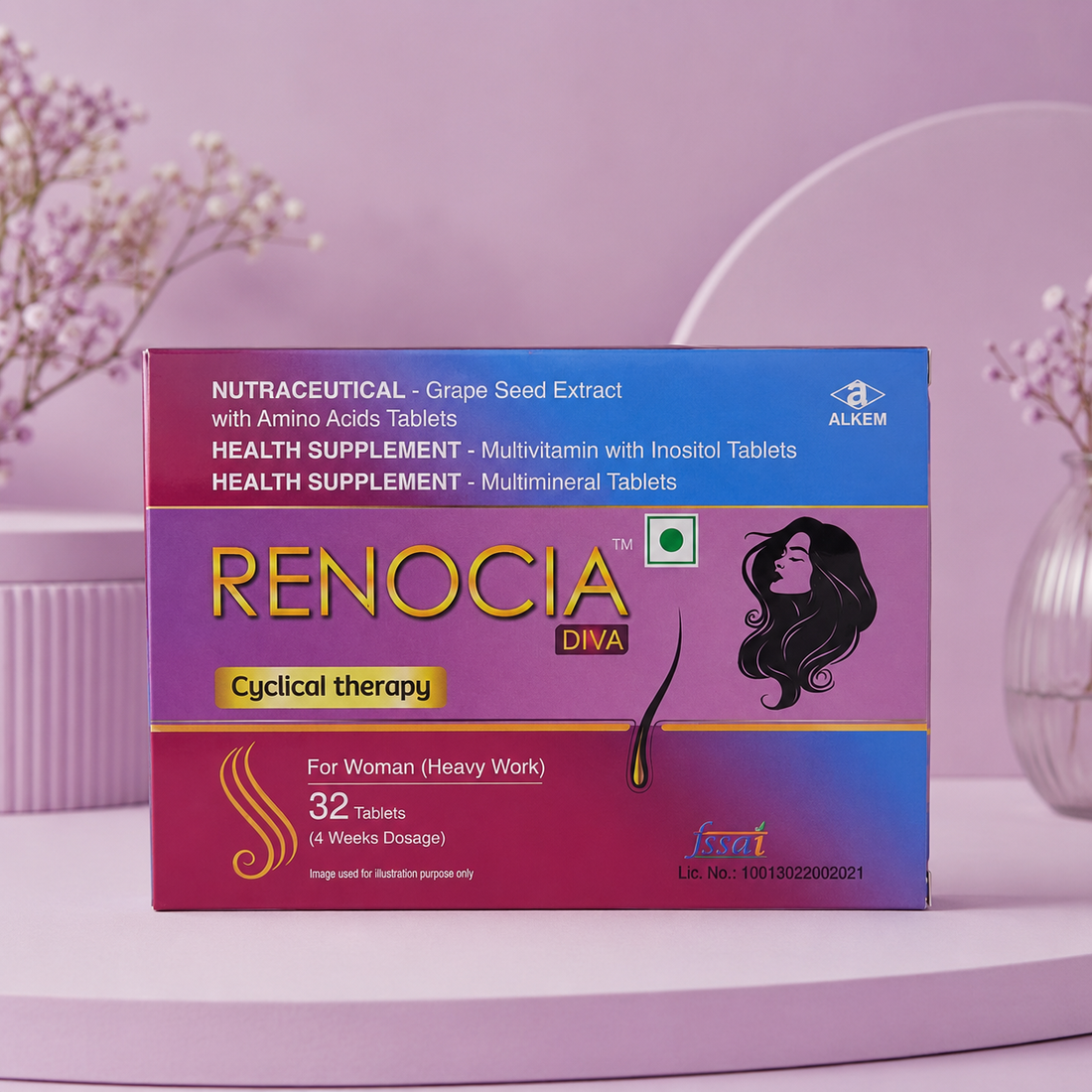 Renocia Diva Hair Cyclical Therapy Tablets for Women
