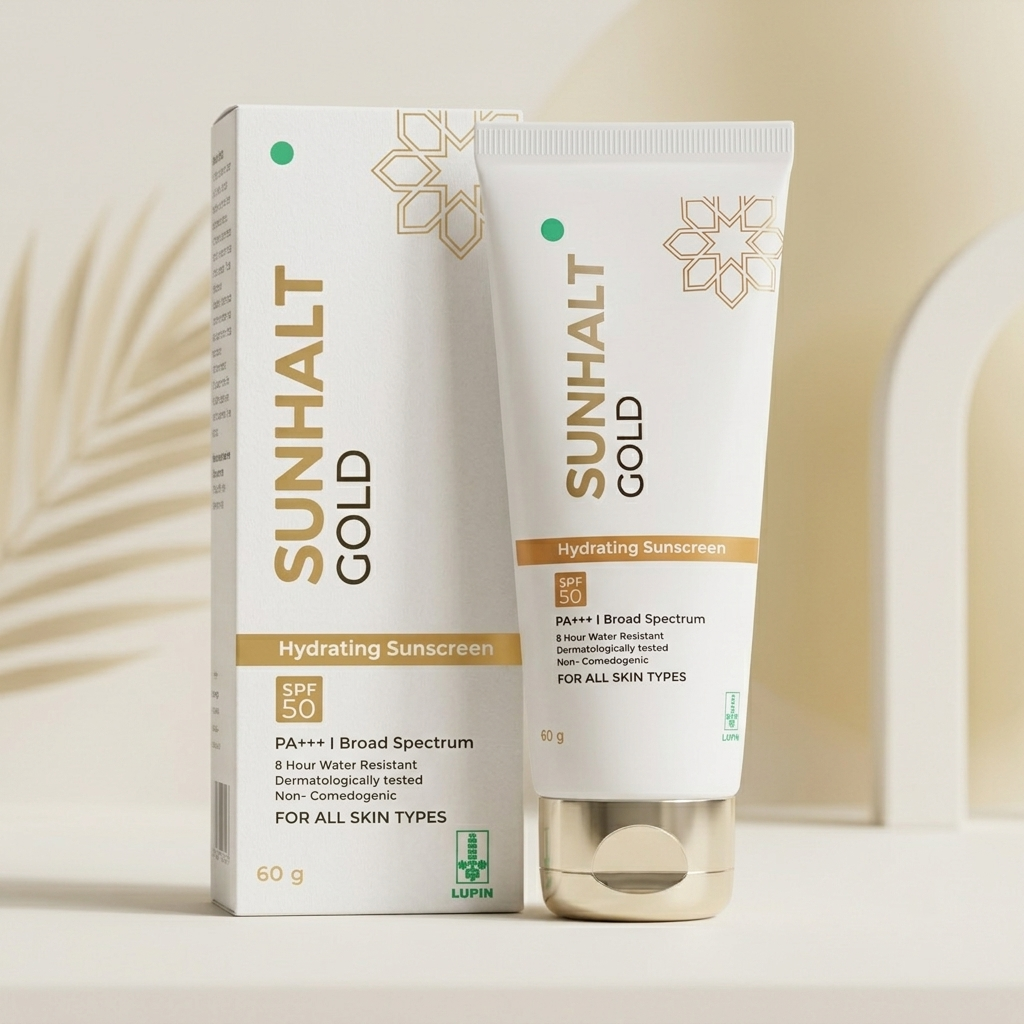 Sunhalt gold hydrating sunscreen spf 50 PA+++ (60gm)