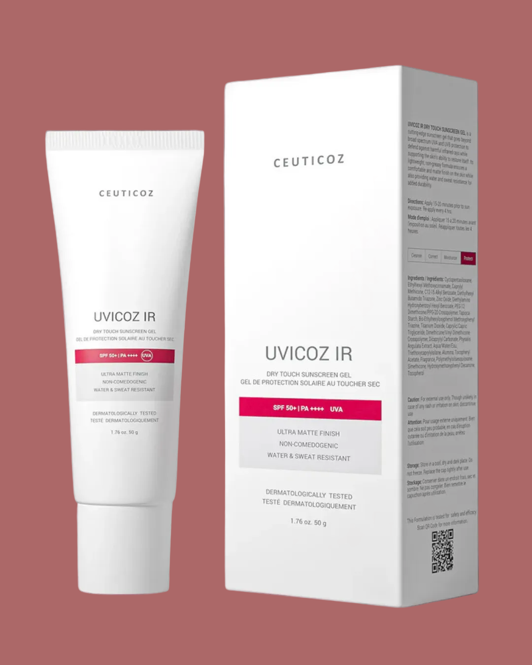 Uvicoz IR Ultra Matte Finish Dry Touch Sunscreen Gel SPF 50+ PA++++ (50gm)