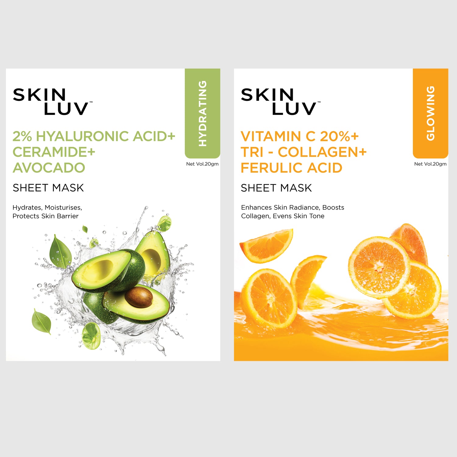 Skinluv Vitamin C + Avocado Sheet Mask (Pack of 2)