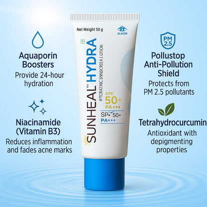 Sunheal Hydra hydrating sunscreen lotion SPF 50+ PA+++ (50gm)