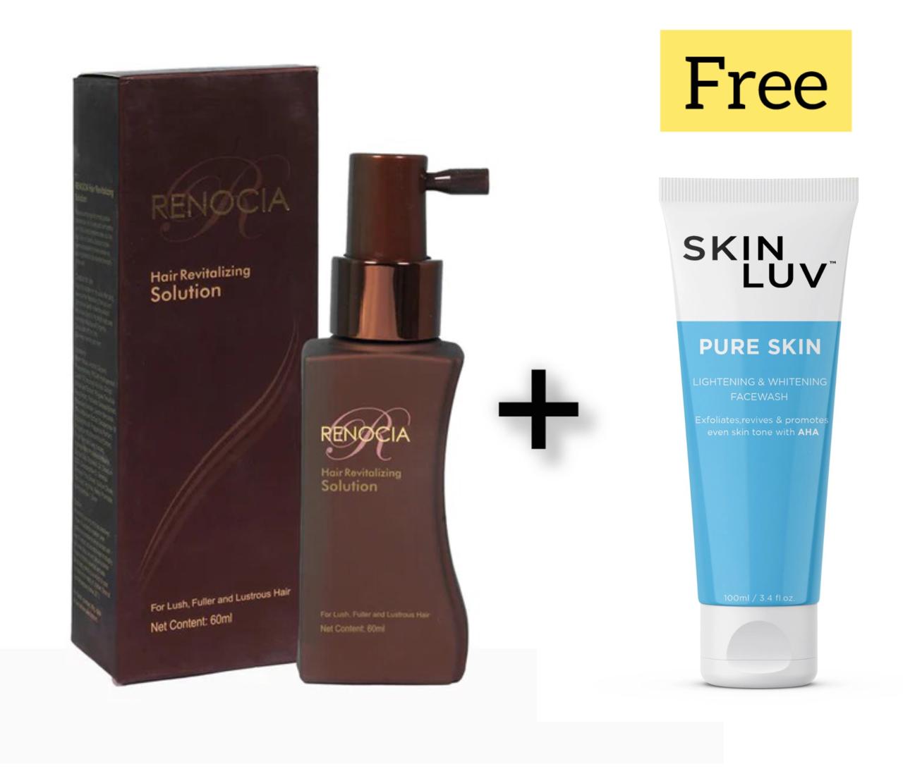 Renocia Hair Revitalizing Solution (60ml) + FREE Pure Skin Lightning &amp; Whitening Facewash