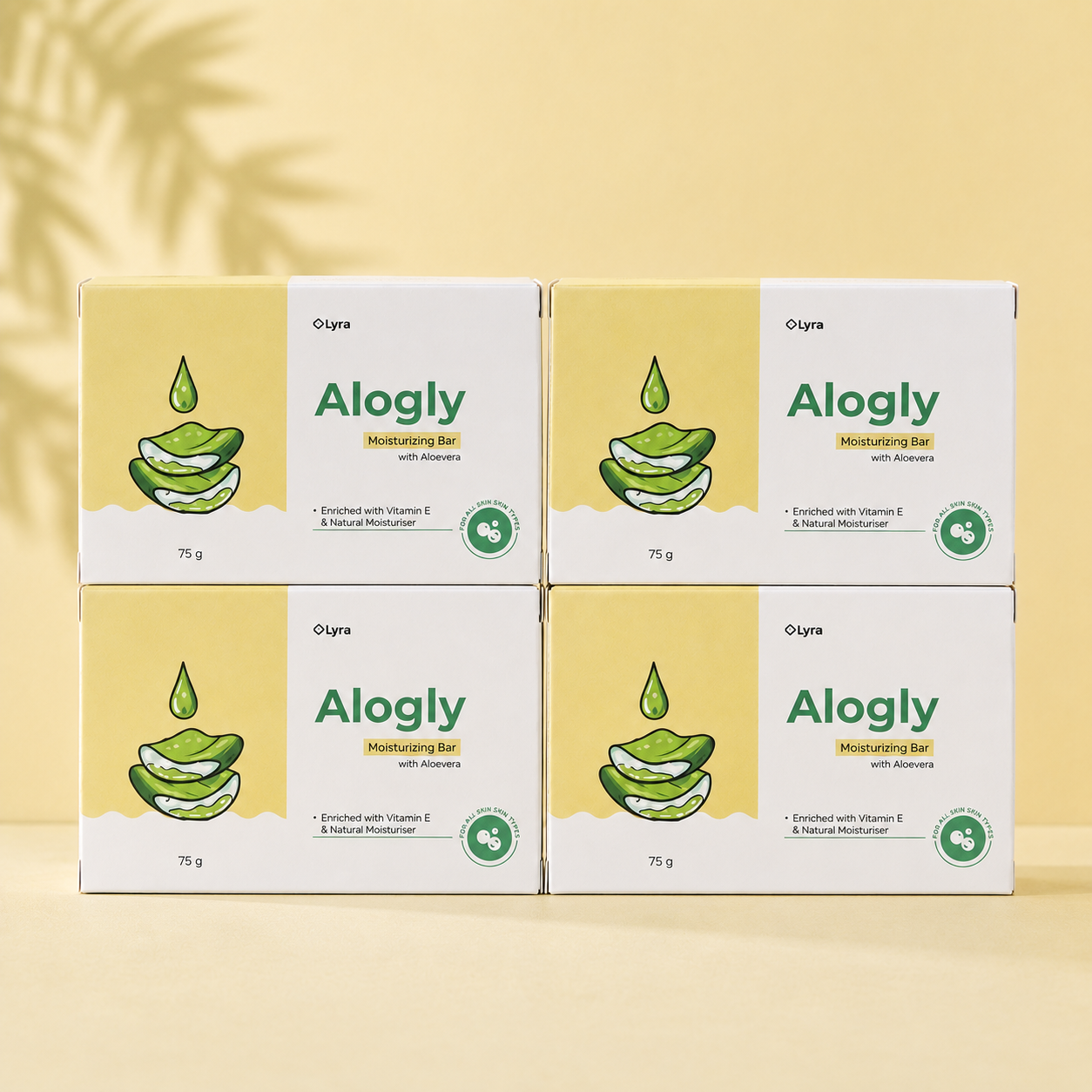 Alogly Moisturizing Soap 75g (Pack of 4)