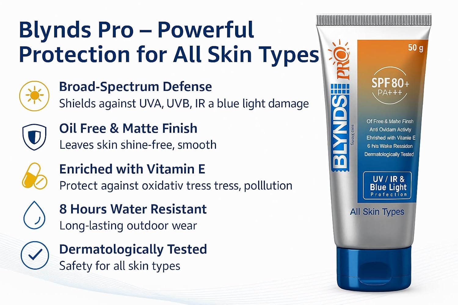 Blynds Pro Sunscreen Gel SPF 80+ PA+++ (50gm)