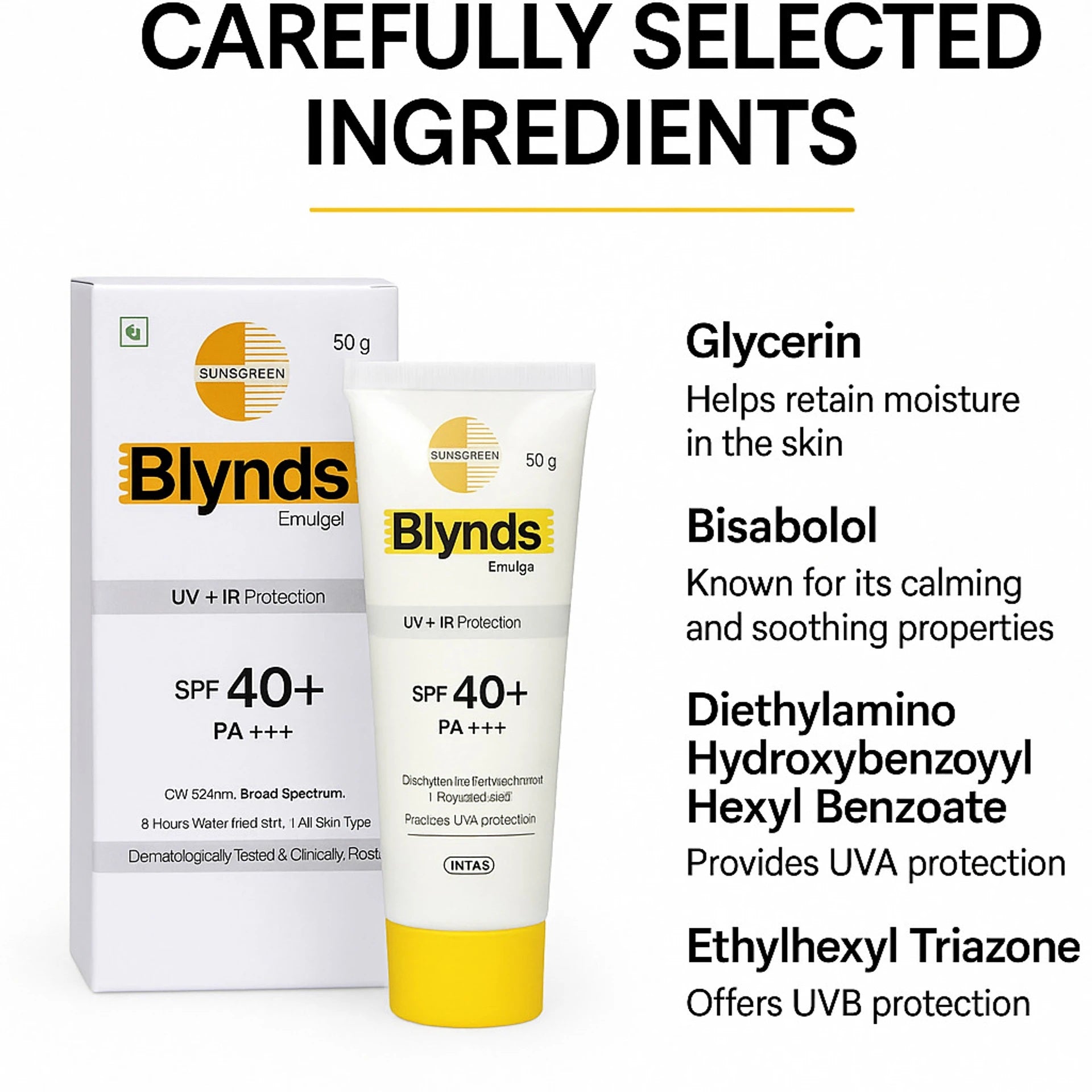 Blynds Emulgel Sunscreen SPF 40+ PA+++ (50gm)
