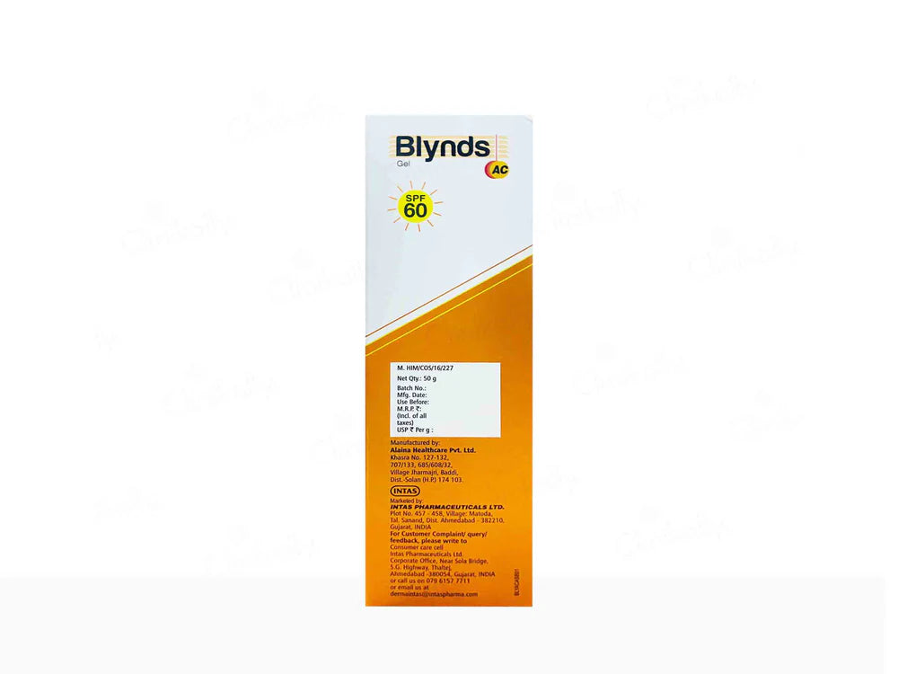 Blynds AC Sunscreen Gel SPF 60+ PA+++ (50gm)