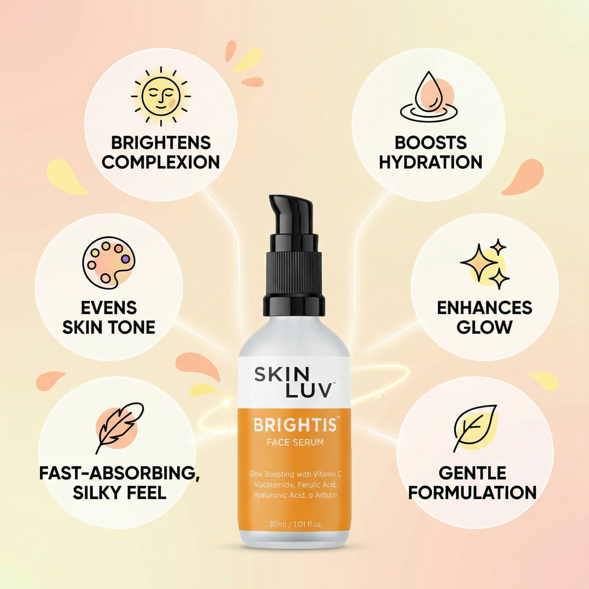 SKINLUV BRIGHTIS Vitamin C + Niacinamide Glow Boosting Face Serum 30ml