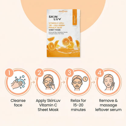 SkinLuv Vitamin C 20%+ Tri- Collagen Glowing Sheet Mask