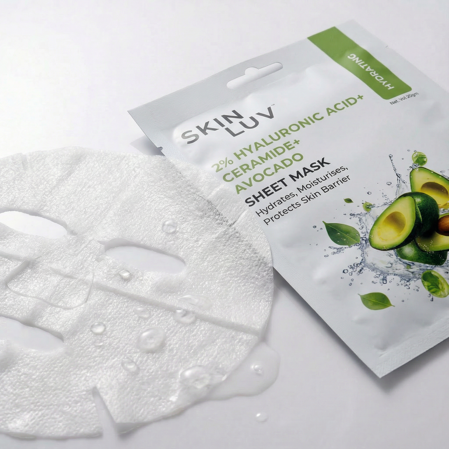 SkinLuv Avocado + Hyaluronic Acid + Ceramide Hydrating Sheet Mask