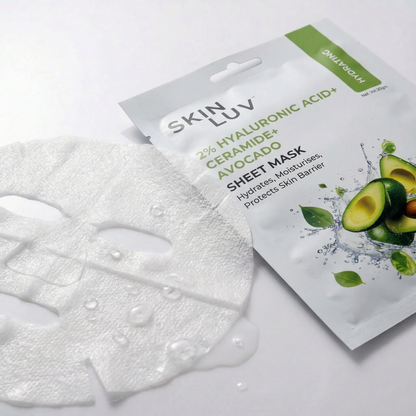 SkinLuv Avocado + Hyaluronic Acid + Ceramide Hydrating Sheet Mask