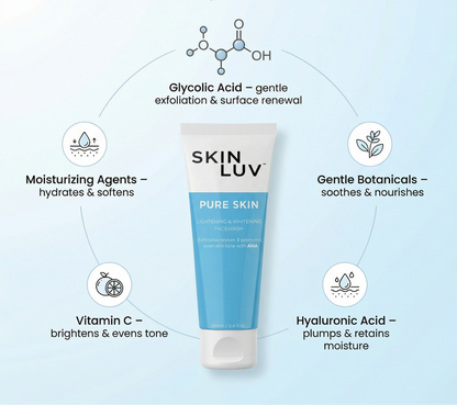 SKINLUV Pure Skin Lightning &amp; Whitening Facewash 100ml
