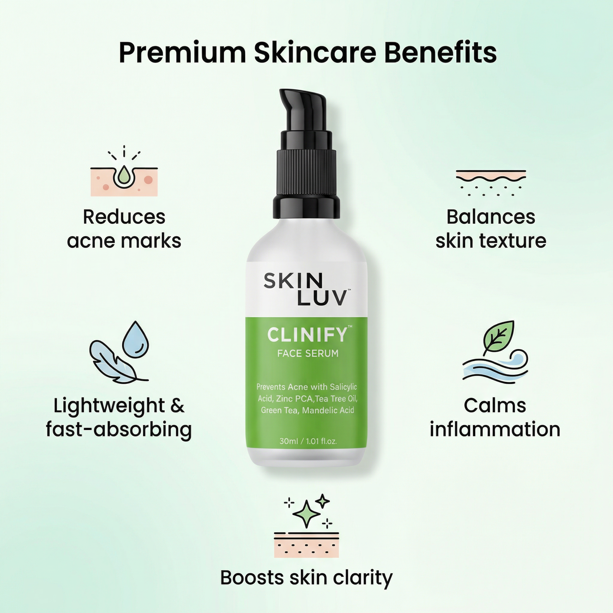 SKINLUV CLINIFY Salicylic acid -Anti Acne Face Serum 30ml