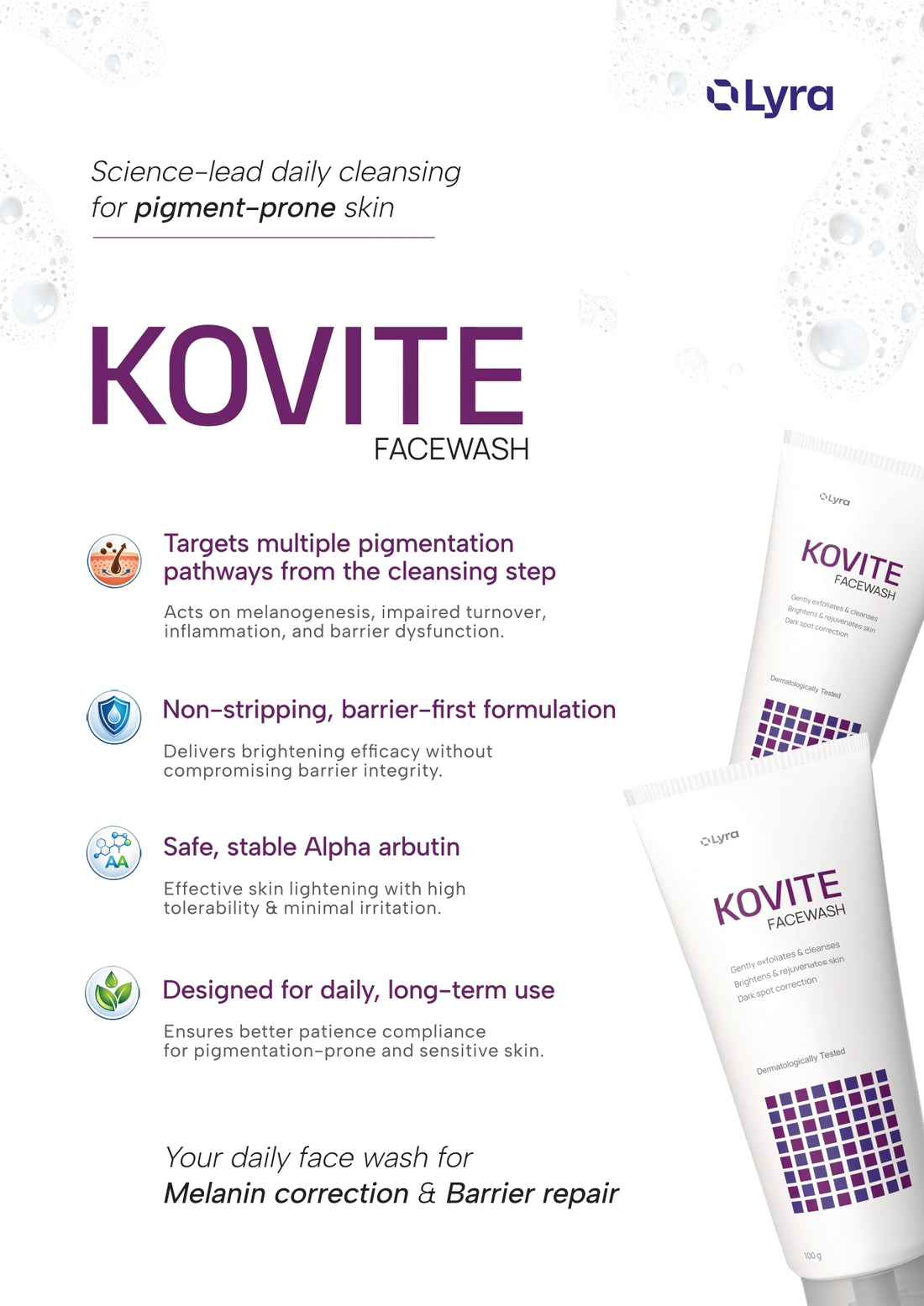 KOVITE COMBO - FACEWASH (100g) + CREAM (20g)