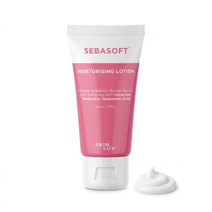 Sebasoft Moisturising Lotion tube with Ceramide, Pentavitin and Hyaluronic Acid by Skin Luv – 50g moisturiser for dry sensitive skin