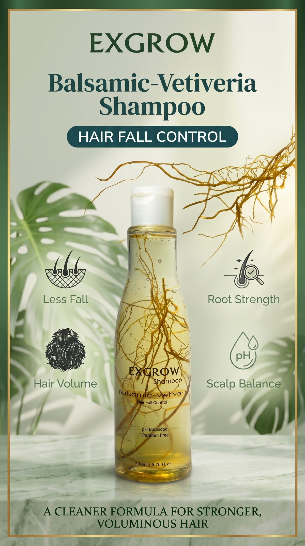 ExGrow- H Shampoo Balsamic-Vetiveria Shampoo (200ml)