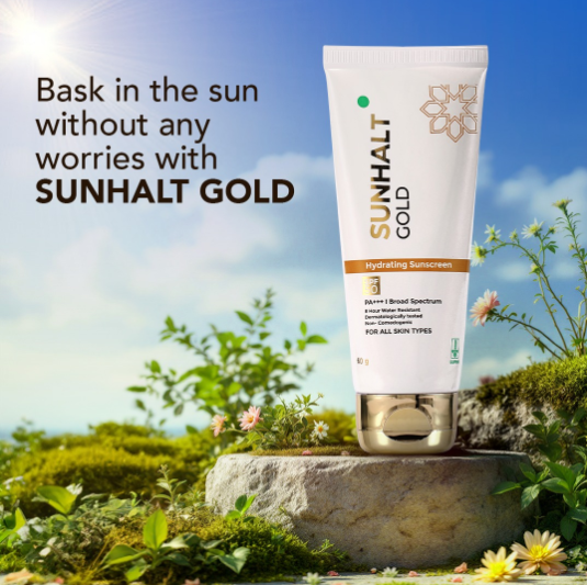 Sunhalt gold hydrating sunscreen spf 50 PA+++ (60gm)